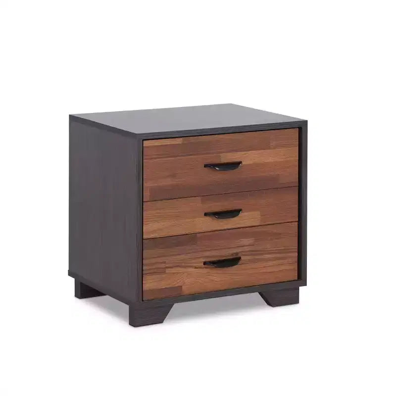 Table d'appoint Eloy 20" Acme Furniture finition noyer/espresso : plateau rectangulaire en MDF, pieds en bois, tiroir de rangement