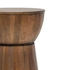East at Main Table tambour en bois de 40,6 cm avec nœud en noyer : Fait à la main, manguier, aucun assemblage requis