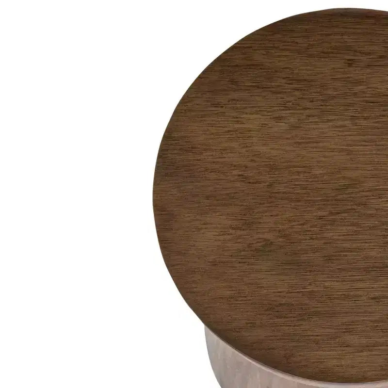 East at Main Table tambour en bois de 40,6 cm avec nœud en noyer : Fait à la main, manguier, aucun assemblage requis