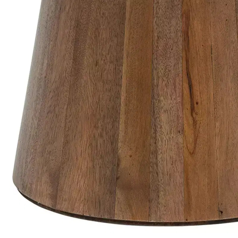 East at Main Table tambour en bois de 40,6 cm avec nœud en noyer : Fait à la main, manguier, aucun assemblage requis