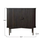 Storied Home Chêne Armoire de Rangement Décorative 2 Portes, 28,5 po (72 cm) de Hauteur : Bois d'Hévéa et MDF, Aucun Assemblage Requis