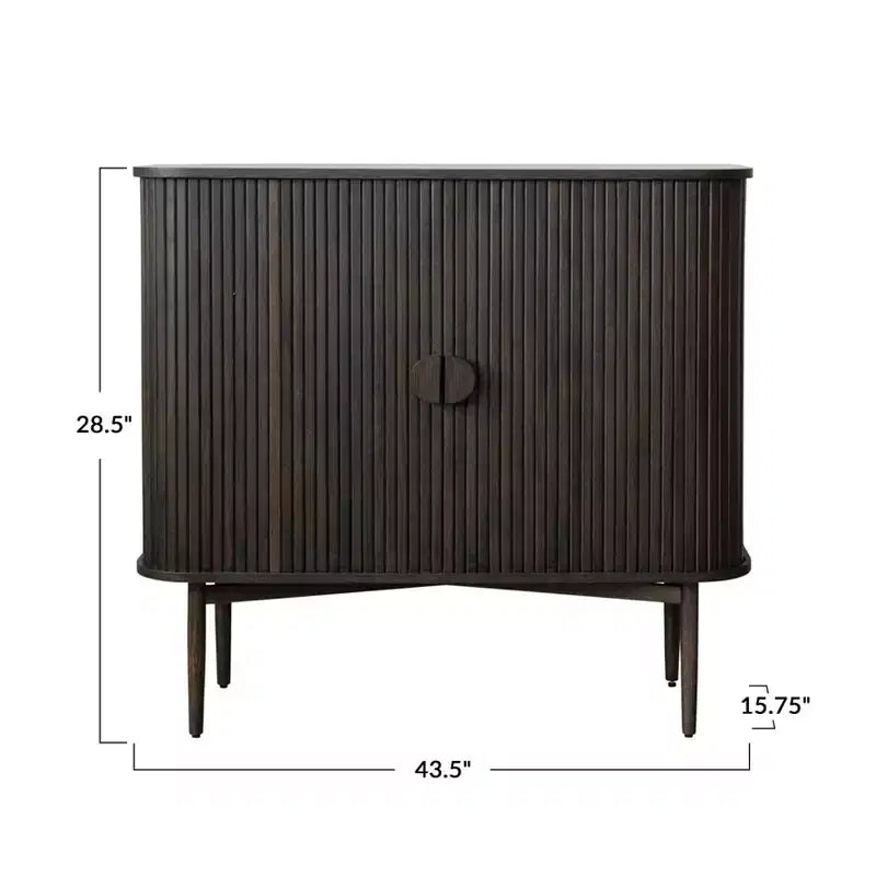 Storied Home Chêne Armoire de Rangement Décorative 2 Portes, 28,5 po (72 cm) de Hauteur : Bois d'Hévéa et MDF, Aucun Assemblage Requis