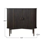 Storied Home Chêne Armoire de Rangement Décorative 2 Portes, 28,5 po (72 cm) de Hauteur : Bois d'Hévéa et MDF, Aucun Assemblage Requis