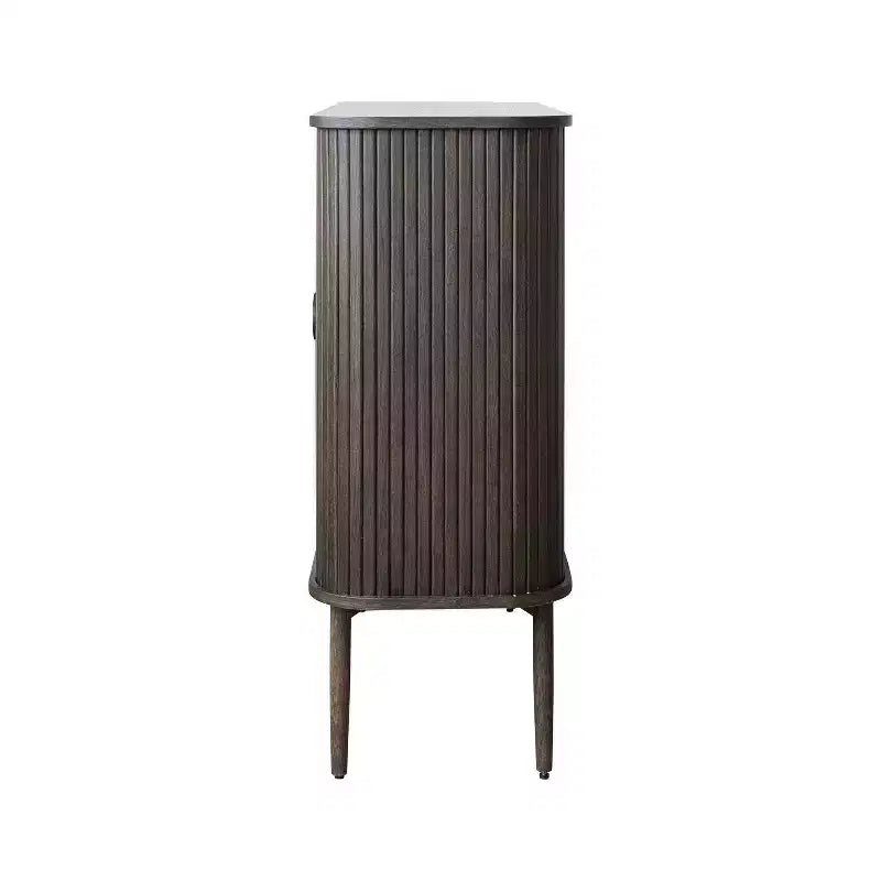 Storied Home Chêne Armoire de Rangement Décorative 2 Portes, 28,5 po (72 cm) de Hauteur : Bois d'Hévéa et MDF, Aucun Assemblage Requis