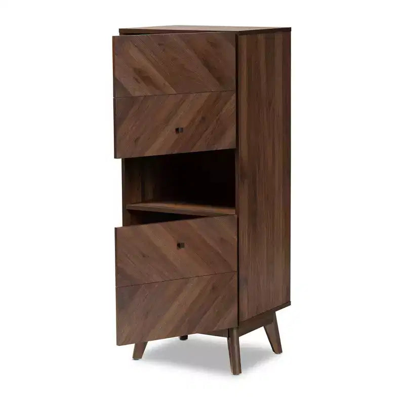 Hartman Armoire de rangement en bois Noyer brun - Baxton Studio