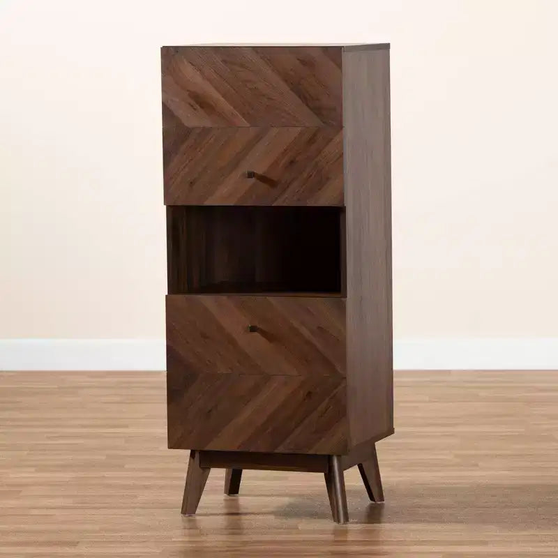 Hartman Armoire de rangement en bois Noyer brun - Baxton Studio
