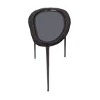 Olivia & May Table d'appoint ovale abstraite en aluminium avec plateau en verre teinté noir