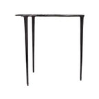 Olivia & May Table d'appoint ovale abstraite en aluminium avec plateau en verre teinté noir
