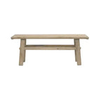 Table basse Elm Wood Storied Home Naturel : 42,5 cm de hauteur, 114,9 cm de profondeur, aucun assemblage requis, structure et plateau en orme