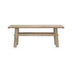 Table basse Elm Wood Storied Home Naturel : 42,5 cm de hauteur, 114,9 cm de profondeur, aucun assemblage requis, structure et plateau en orme