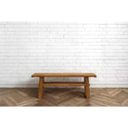 Table basse Elm Wood Storied Home Naturel : 42,5 cm de hauteur, 114,9 cm de profondeur, aucun assemblage requis, structure et plateau en orme