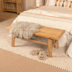 Table basse Elm Wood Storied Home Naturel : 42,5 cm de hauteur, 114,9 cm de profondeur, aucun assemblage requis, structure et plateau en orme