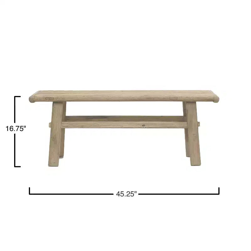 Table basse Elm Wood Storied Home Naturel : 42,5 cm de hauteur, 114,9 cm de profondeur, aucun assemblage requis, structure et plateau en orme