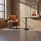 Table d'appoint Urban Port ronde 22 po en fonte d'aluminium texturée martelée, noire