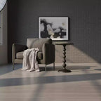 Table d'appoint Urban Port ronde 22 po en fonte d'aluminium texturée martelée, noire