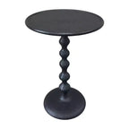 Table d'appoint Urban Port ronde 22 po en fonte d'aluminium texturée martelée, noire