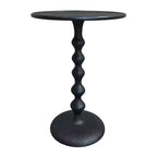 Table d'appoint Urban Port ronde 22 po en fonte d'aluminium texturée martelée, noire
