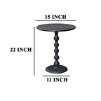 Table d'appoint Urban Port ronde 22 po en fonte d'aluminium texturée martelée, noire