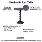 Table d'appoint Urban Port ronde 22 po en fonte d'aluminium texturée martelée, noire