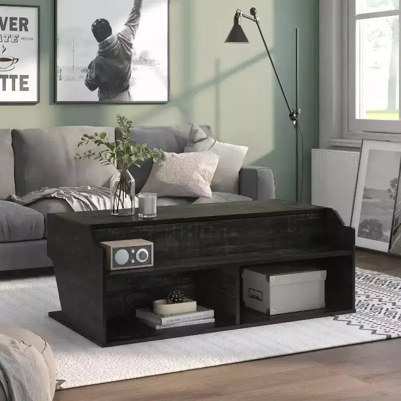 Table basse relevable transitionnelle Hawkpoint 44" chêne noir recyclé - miBasics