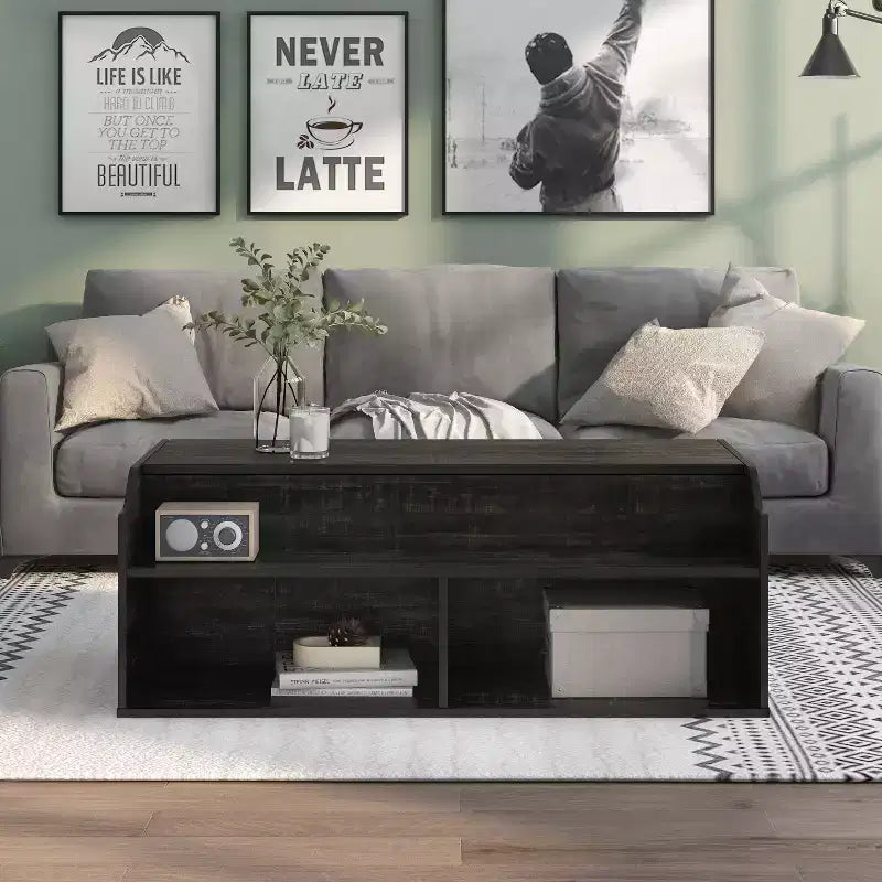 Table basse relevable transitionnelle Hawkpoint 44" chêne noir recyclé - miBasics