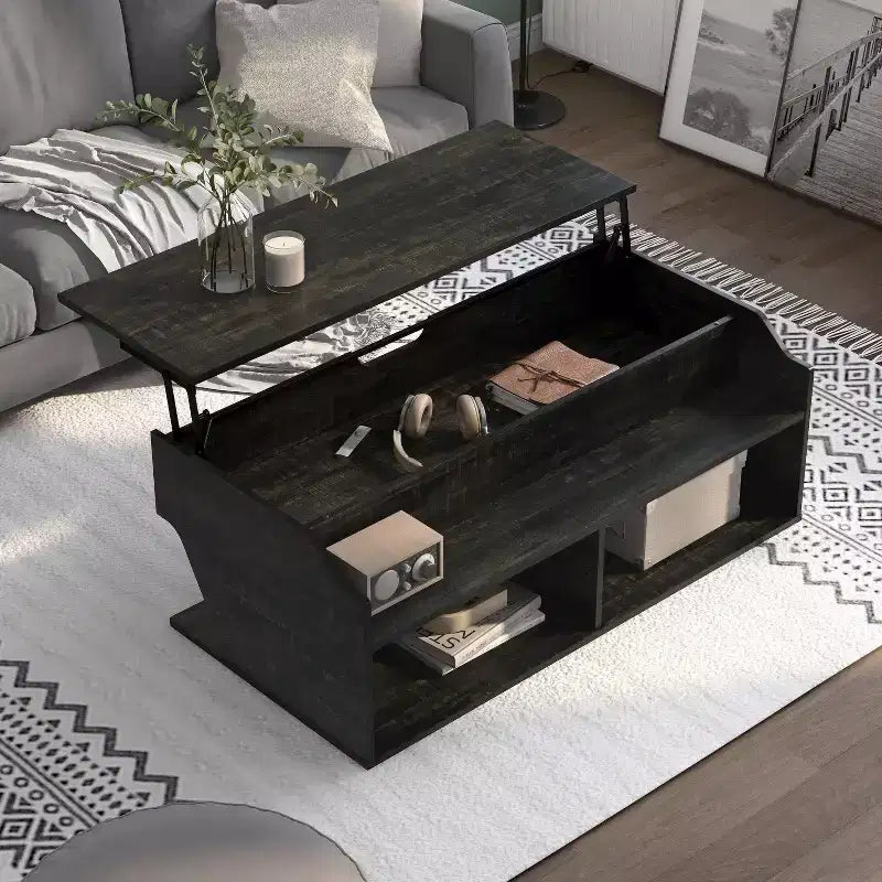 Table basse relevable transitionnelle Hawkpoint 44" chêne noir recyclé - miBasics