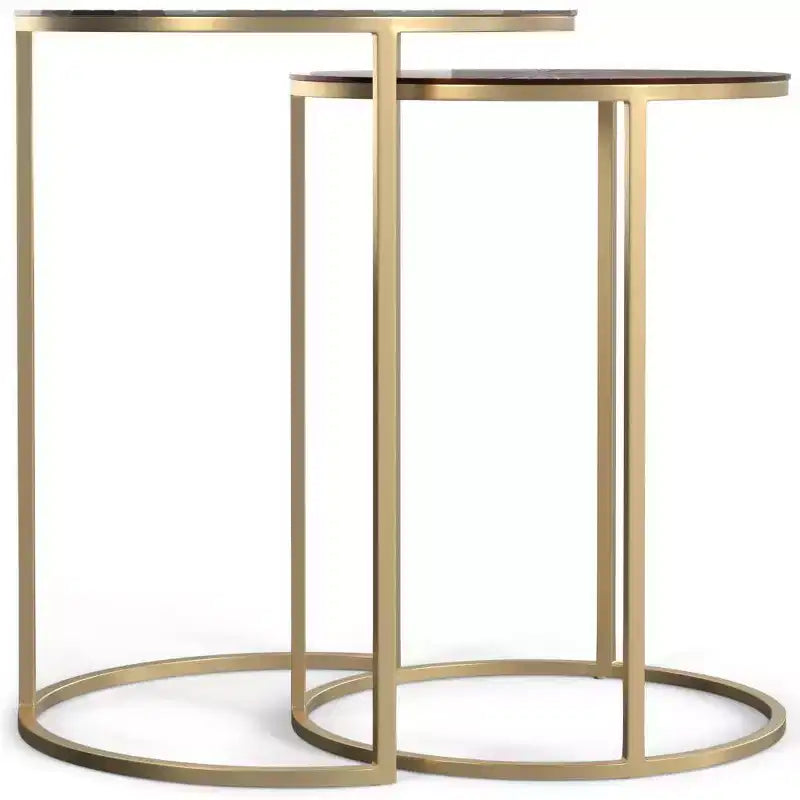 2 tables gigognes Oakdale nickel antique/cuivre antique - WyndenHall
