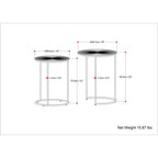 2 tables gigognes Oakdale nickel antique/cuivre antique - WyndenHall