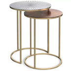 2 tables gigognes Oakdale nickel antique/cuivre antique - WyndenHall