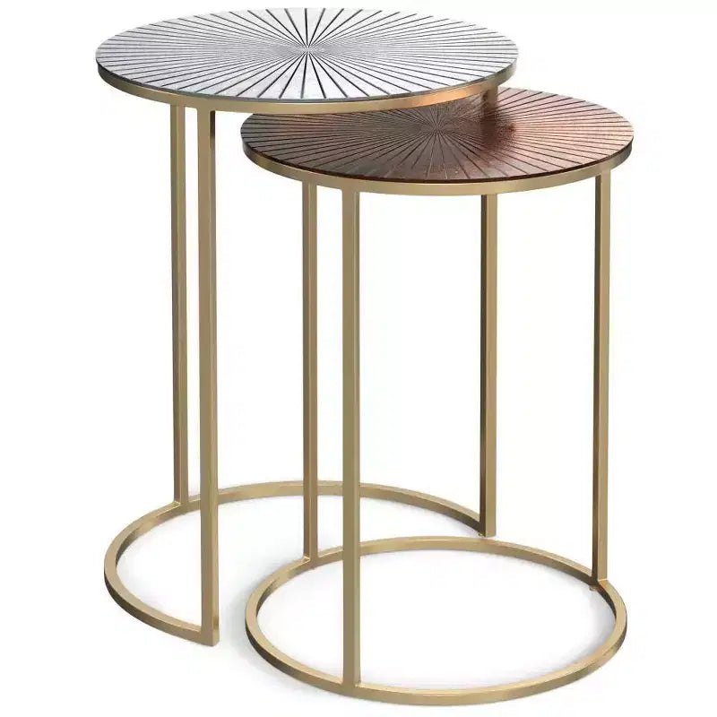 2 tables gigognes Oakdale nickel antique/cuivre antique - WyndenHall