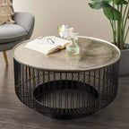 Table basse en fil métallique à cadre ouvert géométrique Olivia & May