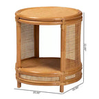 Table d'appoint en rotin Louis de bali & pari miel clair : aucun assemblage requis, table d'appoint ronde en osier