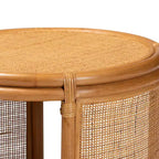 Table d'appoint en rotin Louis de bali & pari miel clair : aucun assemblage requis, table d'appoint ronde en osier