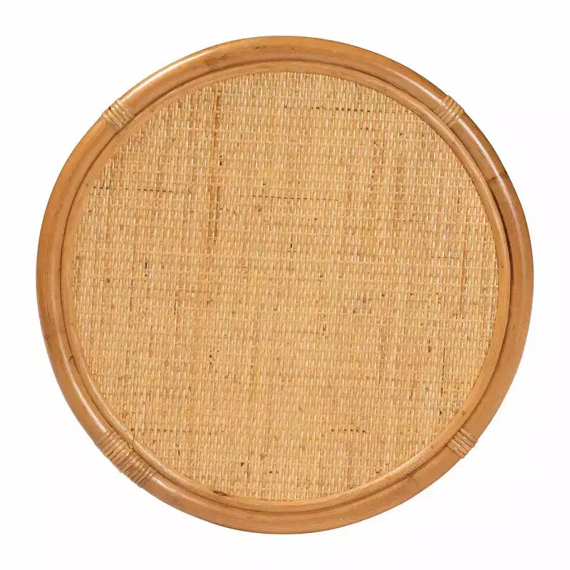 Table d'appoint en rotin Louis de bali & pari miel clair : aucun assemblage requis, table d'appoint ronde en osier