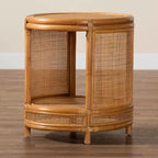 Table d'appoint en rotin Louis de bali & pari miel clair : aucun assemblage requis, table d'appoint ronde en osier