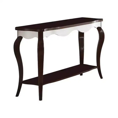 Acme Furniture Mathias Console Table White/Walnut Finish