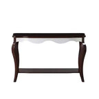 Console Mathias, fini blanc et noyer, de Meubles Acme