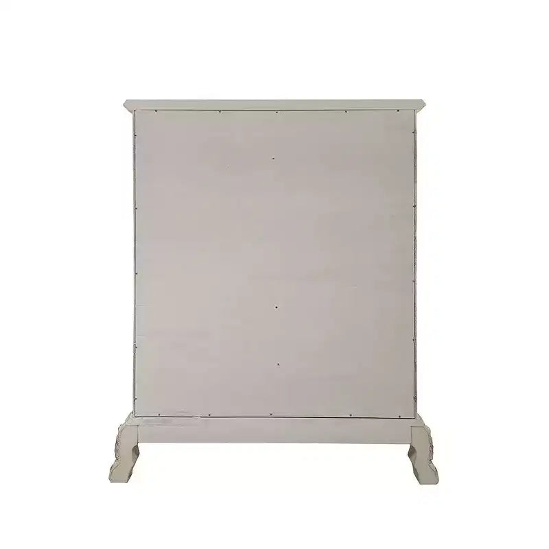 Acme Furniture Dresden II 42 po, Tiroirs de rangement décoratifs, fini blanc cassé : Commode à 5 tiroirs, en bois composite, aucun assemblage requis