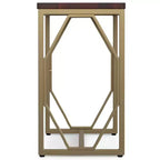 WyndenHall Ebsen Table d'appoint en métal et bois Cognac : Table d'appoint rectangulaire contemporaine, résistante aux rayures
