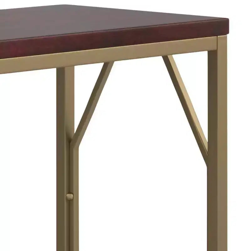 WyndenHall Ebsen Table d'appoint en métal et bois Cognac : Table d'appoint rectangulaire contemporaine, résistante aux rayures