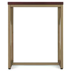 WyndenHall Ebsen Table d'appoint en métal et bois Cognac : Table d'appoint rectangulaire contemporaine, résistante aux rayures