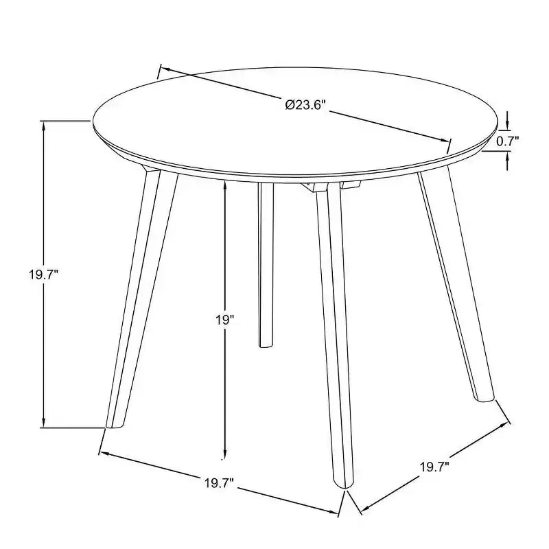 MAISONS : Intérieur + Extérieur Table d'appoint ronde Creekside 23" style Mid-Century Modern Noyer