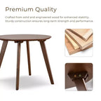 MAISONS : Intérieur + Extérieur Table d'appoint ronde Creekside 23" style Mid-Century Modern Noyer