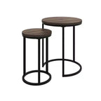Nathan James Lula Nesting Round Side Tables Nutmeg/Black