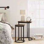 Tables gigognes rondes Nathan James Lula Muscade/Noir