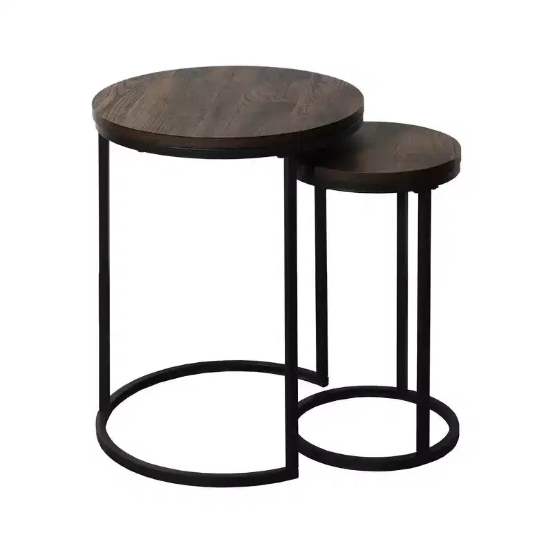 Tables gigognes rondes Nathan James Lula Muscade/Noir