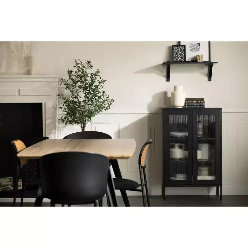 Meuble de rangement décoratif South Shore, 21,5 po de largeur, noir : Cadre en métal, 3 tablettes, assemblage d’un adulte requis