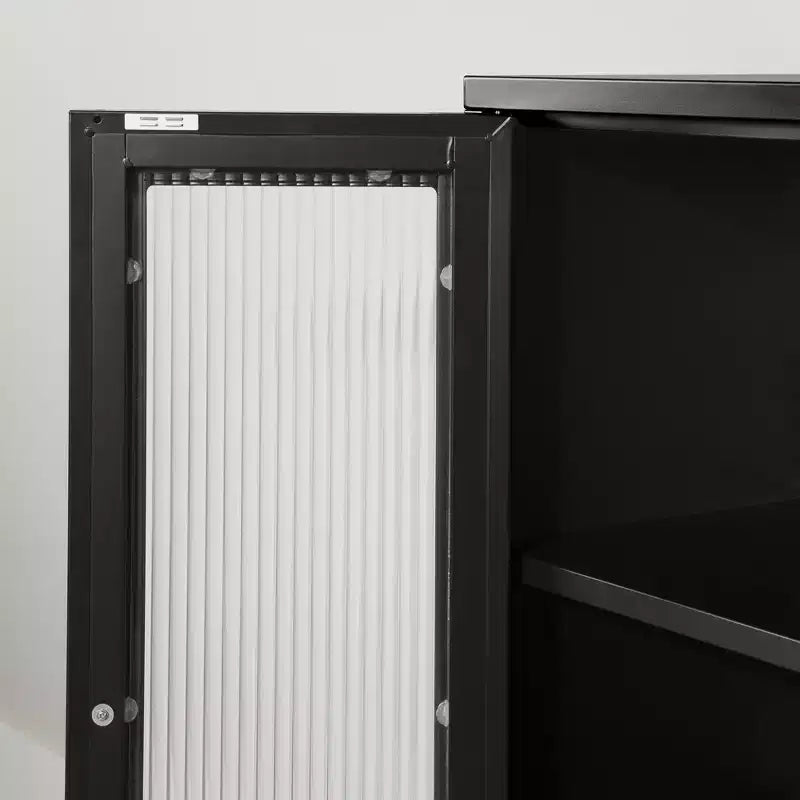 Meuble de rangement décoratif South Shore, 21,5 po de largeur, noir : Cadre en métal, 3 tablettes, assemblage d’un adulte requis