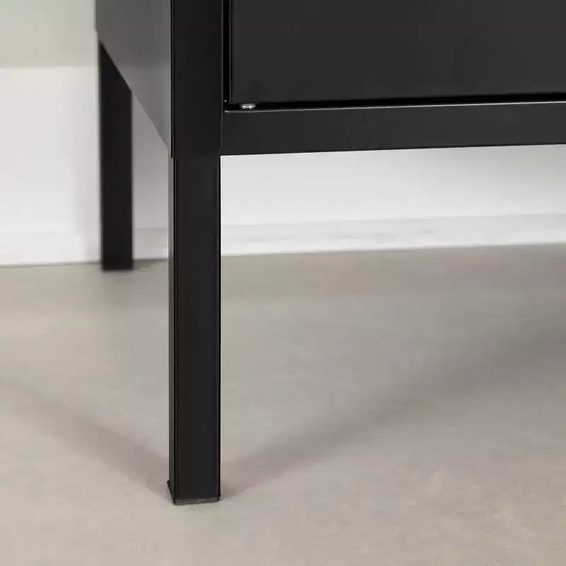 Meuble de rangement décoratif South Shore, 21,5 po de largeur, noir : Cadre en métal, 3 tablettes, assemblage d’un adulte requis