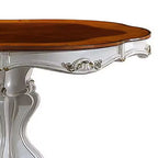 Table d'appoint Picardy 48" Perle Antique et Chêne Cerisier - Acme Furniture : Détails Sculptés, Forme Ronde